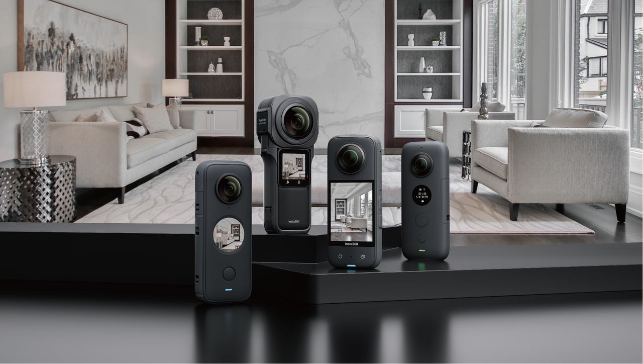 Insta360's lineup of Avatour-ready cameras.